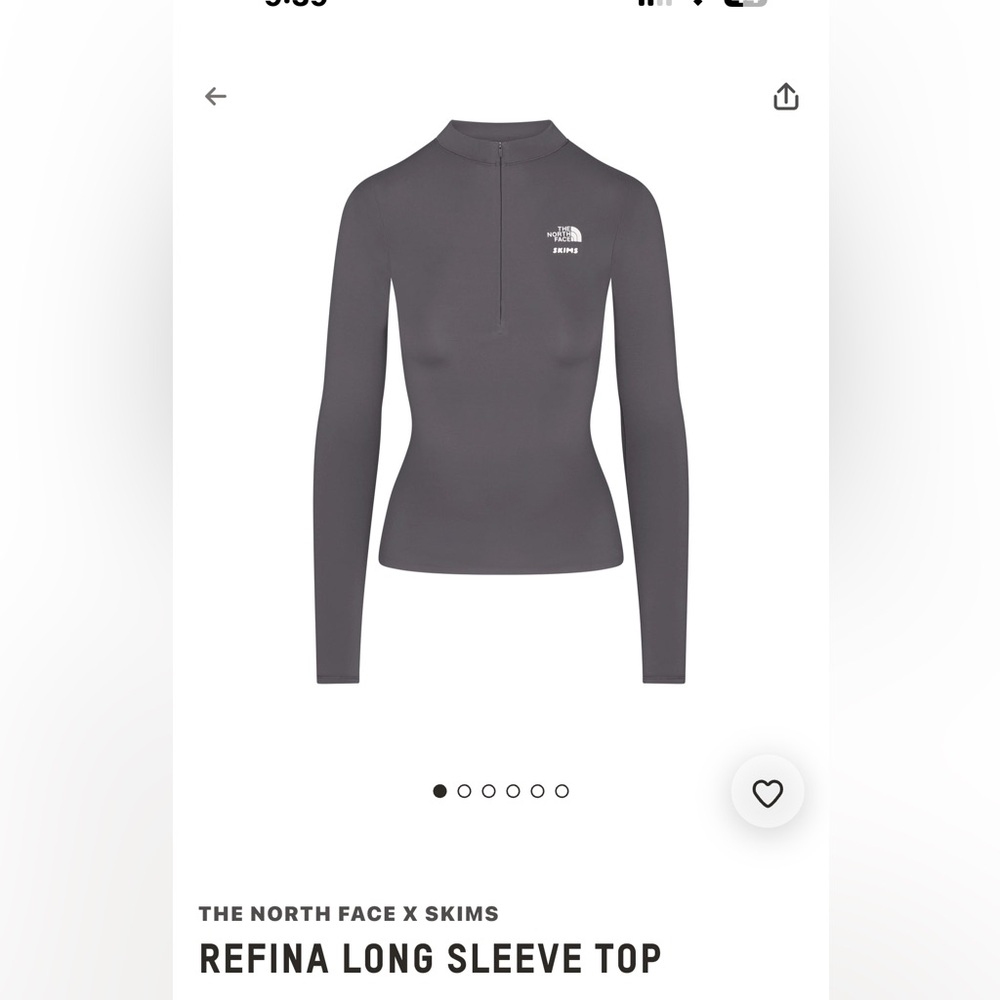 The North Face Refina Long Sleeve Top - Charcoal